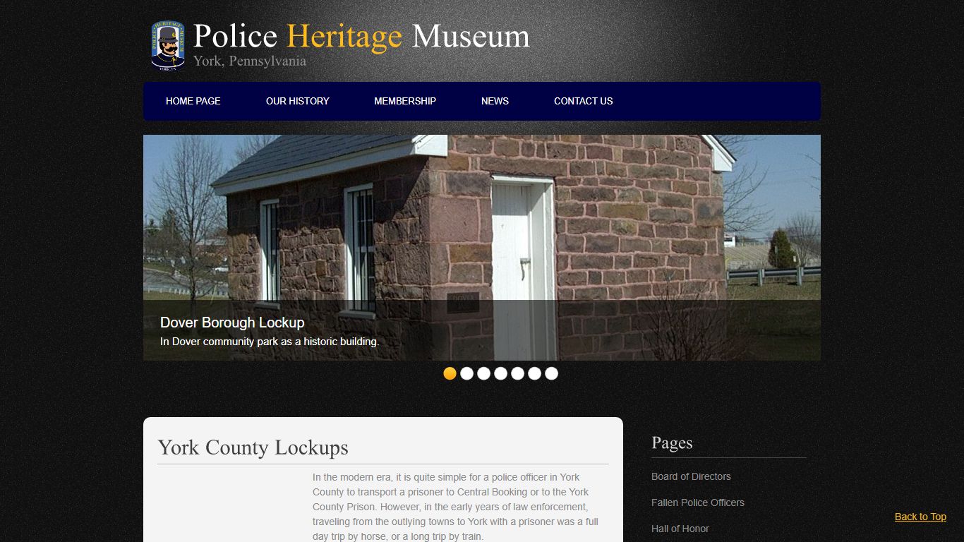 Police Heritage Museum | York County Lockups