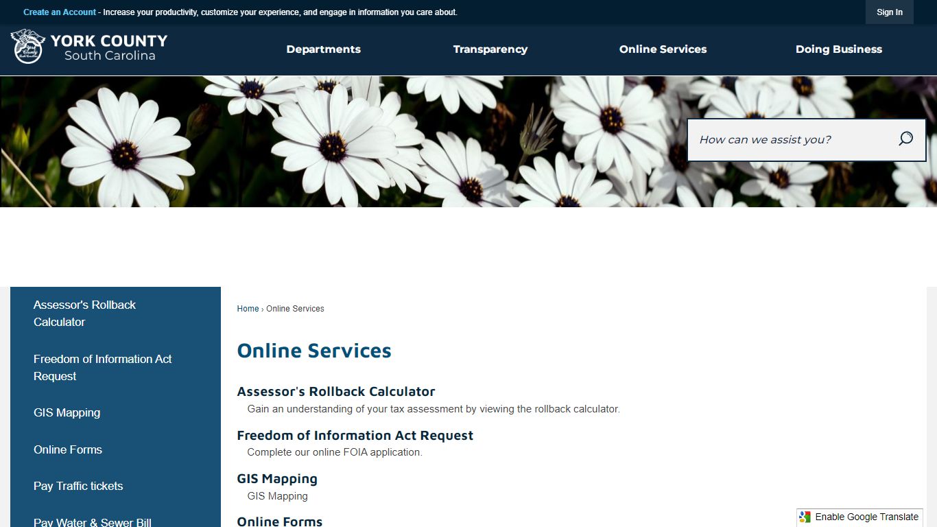 Online Services | York, SC - York County Gov